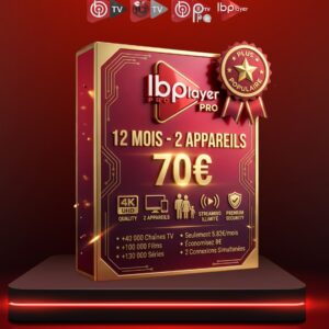 abonnement iptv ibo player pro 2 appareils 12 mois | 70€